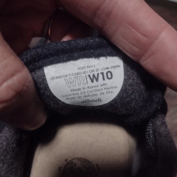 Allbirds Wool Runners Natural Black Merino Sneaker size W10 - Picture 3 of 3